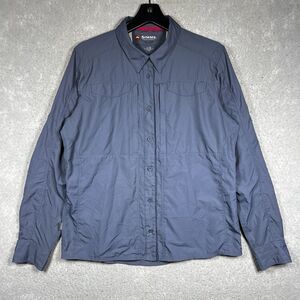Simms Guide Series Fishing Outdoor Ventilated Shirt Navy Blue Women’s Sz Large